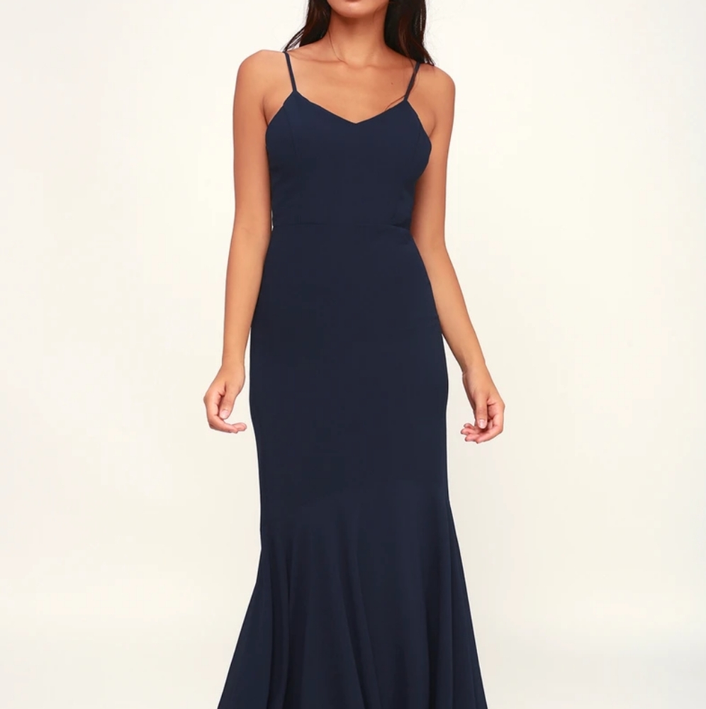 Lulu's We Belong Together Navy Blue Maxi Dress